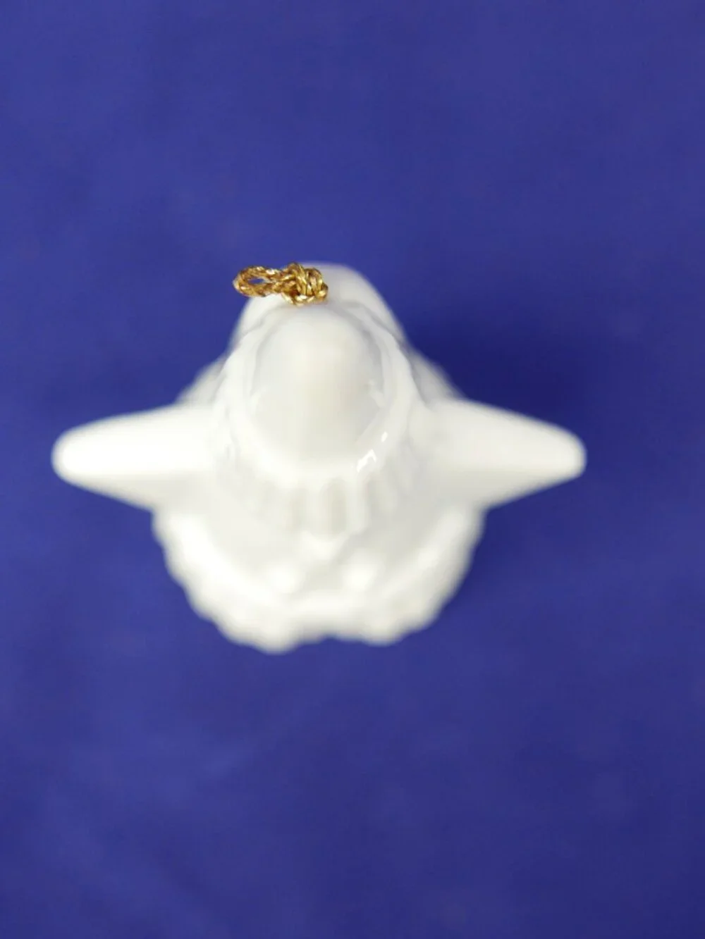Vintage Ceramic Space Shuttle Flying Machine Bell White Rocket Ship Figure 3.5